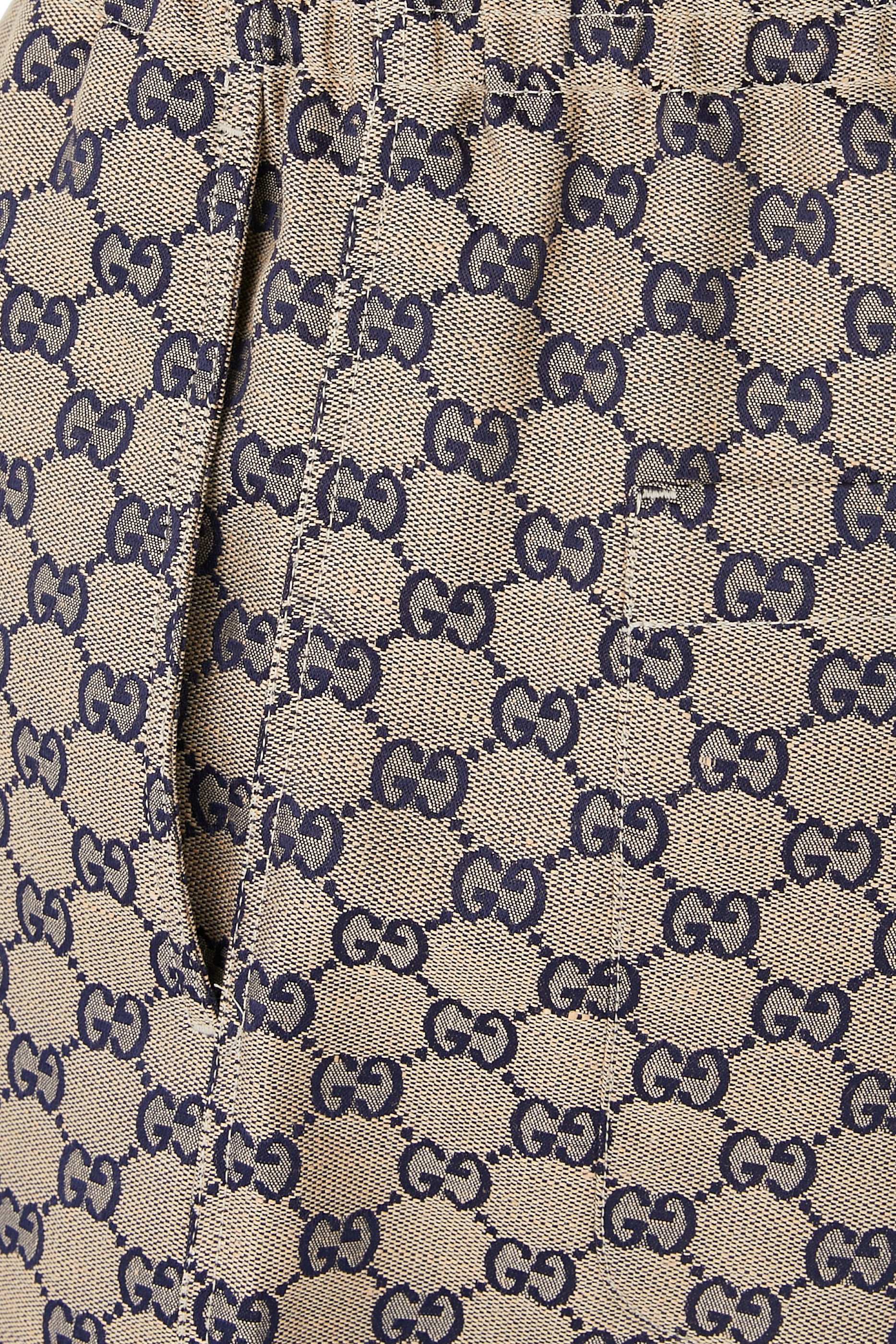 شورت بنقشة حرفي الماركة بمزيج كتان