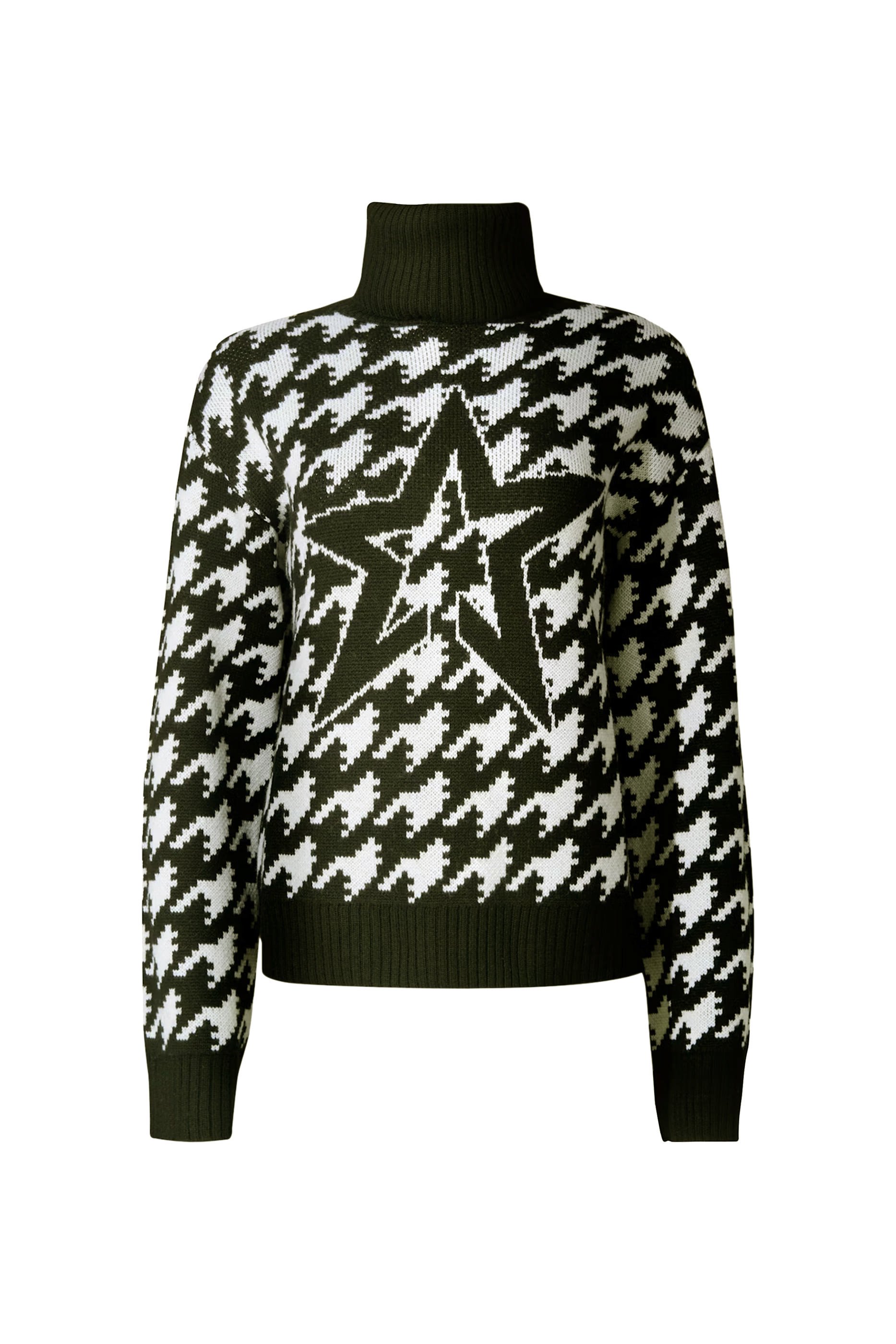 كنزة بنقشة هاوندزتوث كبيرة صوف ميرينو