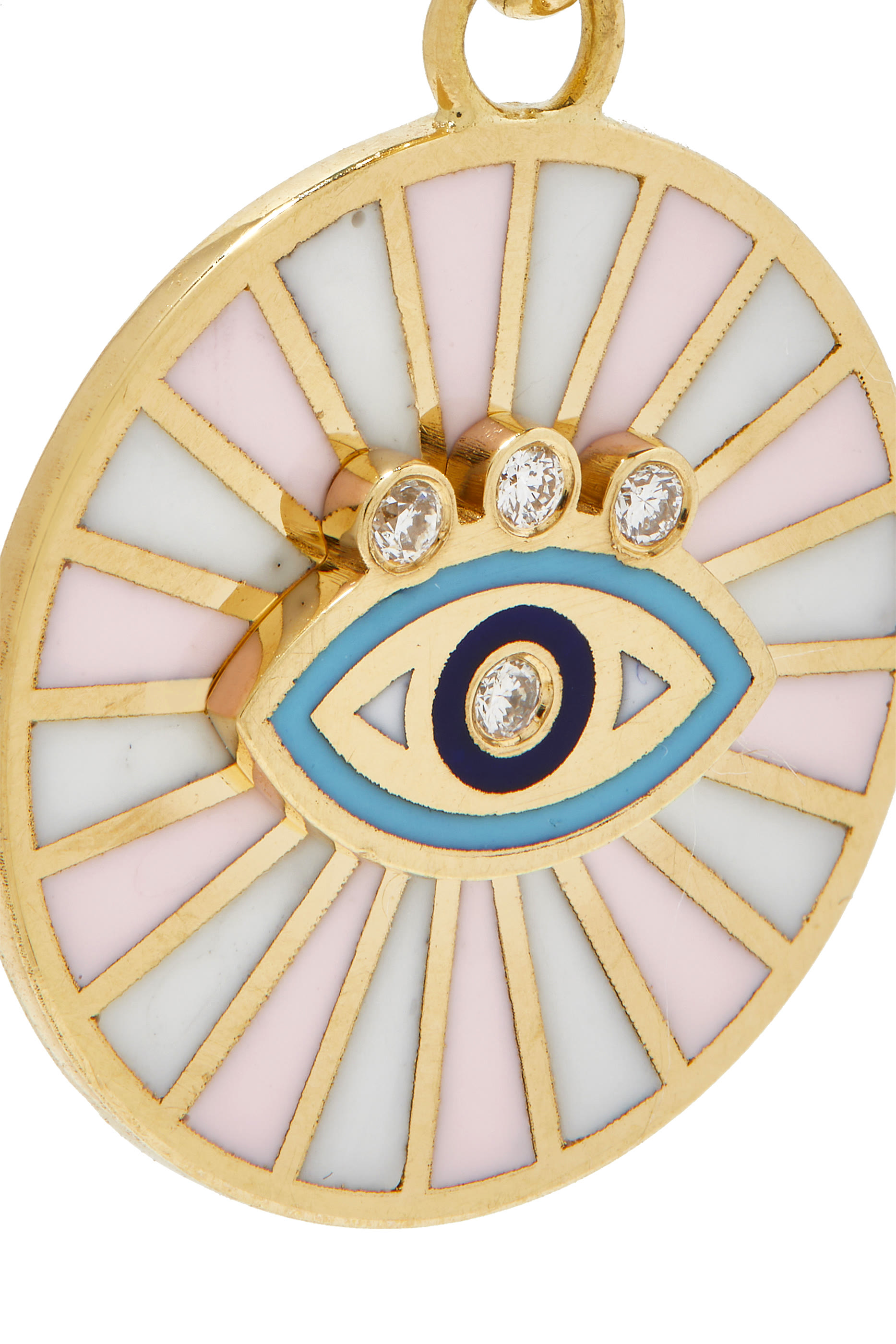 حلية بتصميم عين سبيرال مرصعة بالماس ذهب أصفر عيار 18