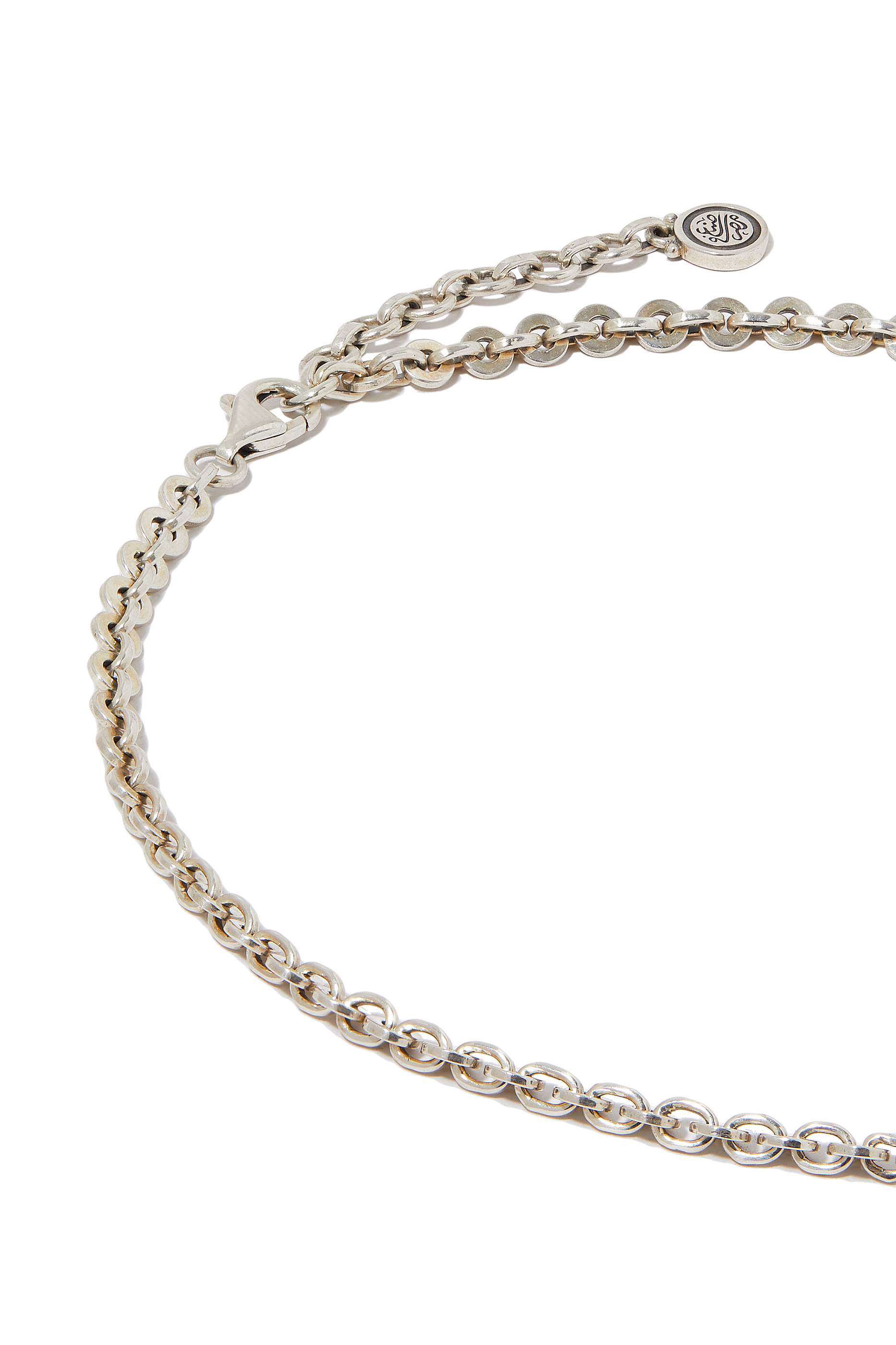 قلادة تراث بسلسلة ودلاية مرصعة بالياقوت واللؤلؤ  فضة استرلينية وذهب أصفر عيار 18