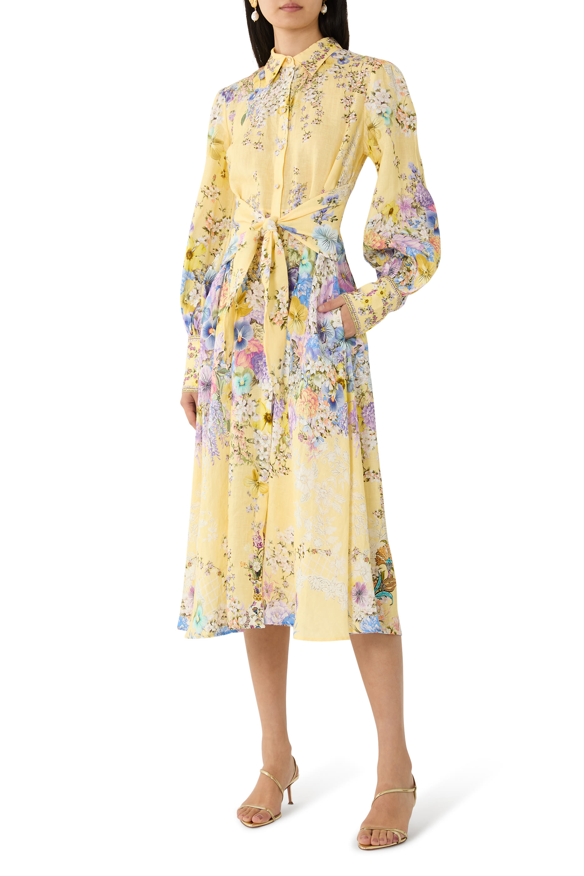 فستان بنمط قميص برباط عند الخصر