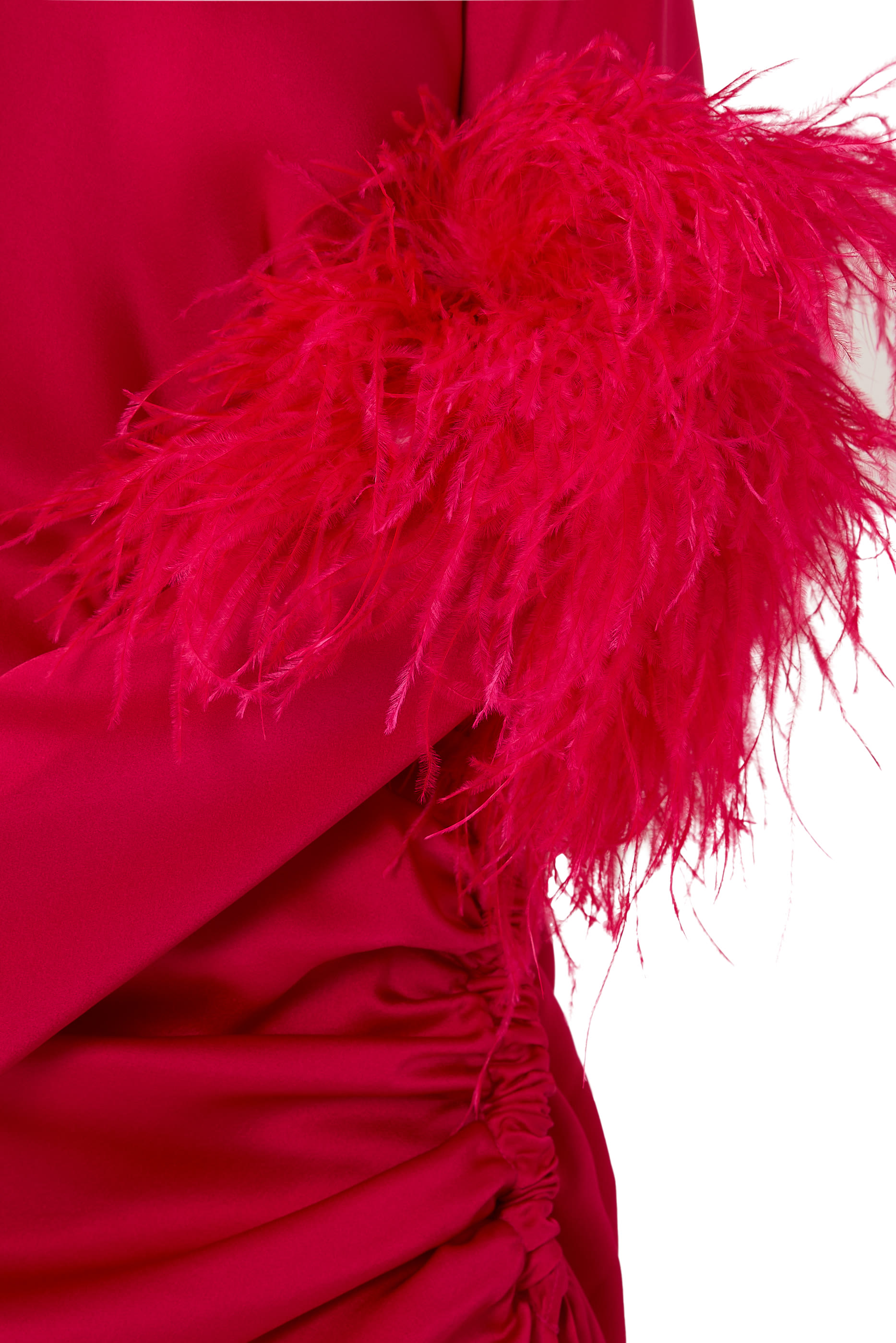 فستان سهرة ستان مزين بريش