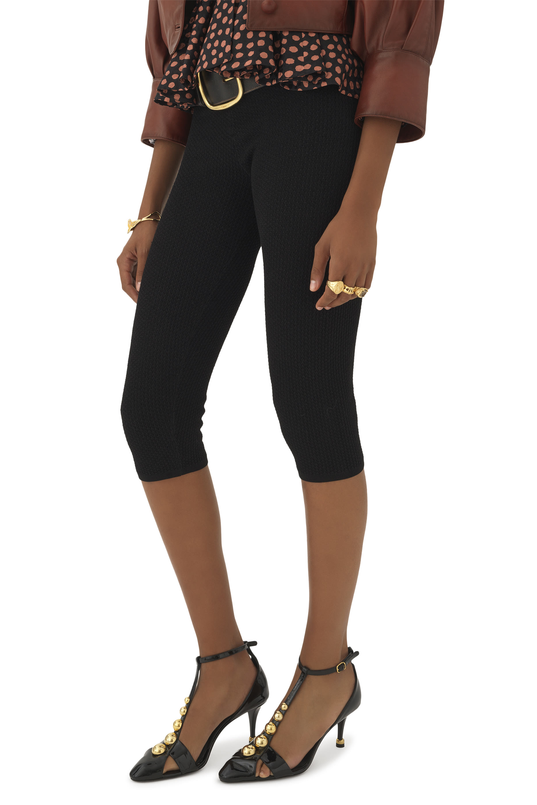 لغينغز قصير بخصر مرتفع