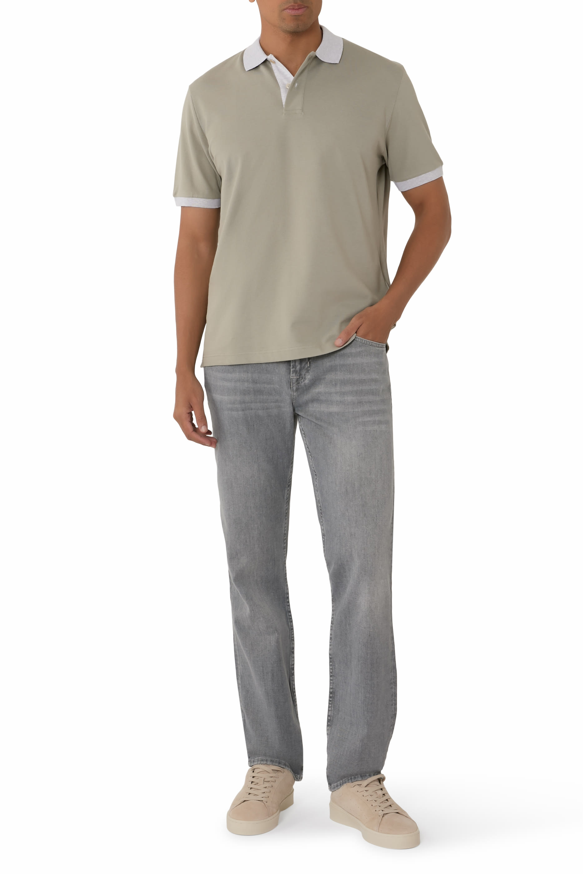 قميص بولو كتان منسوج