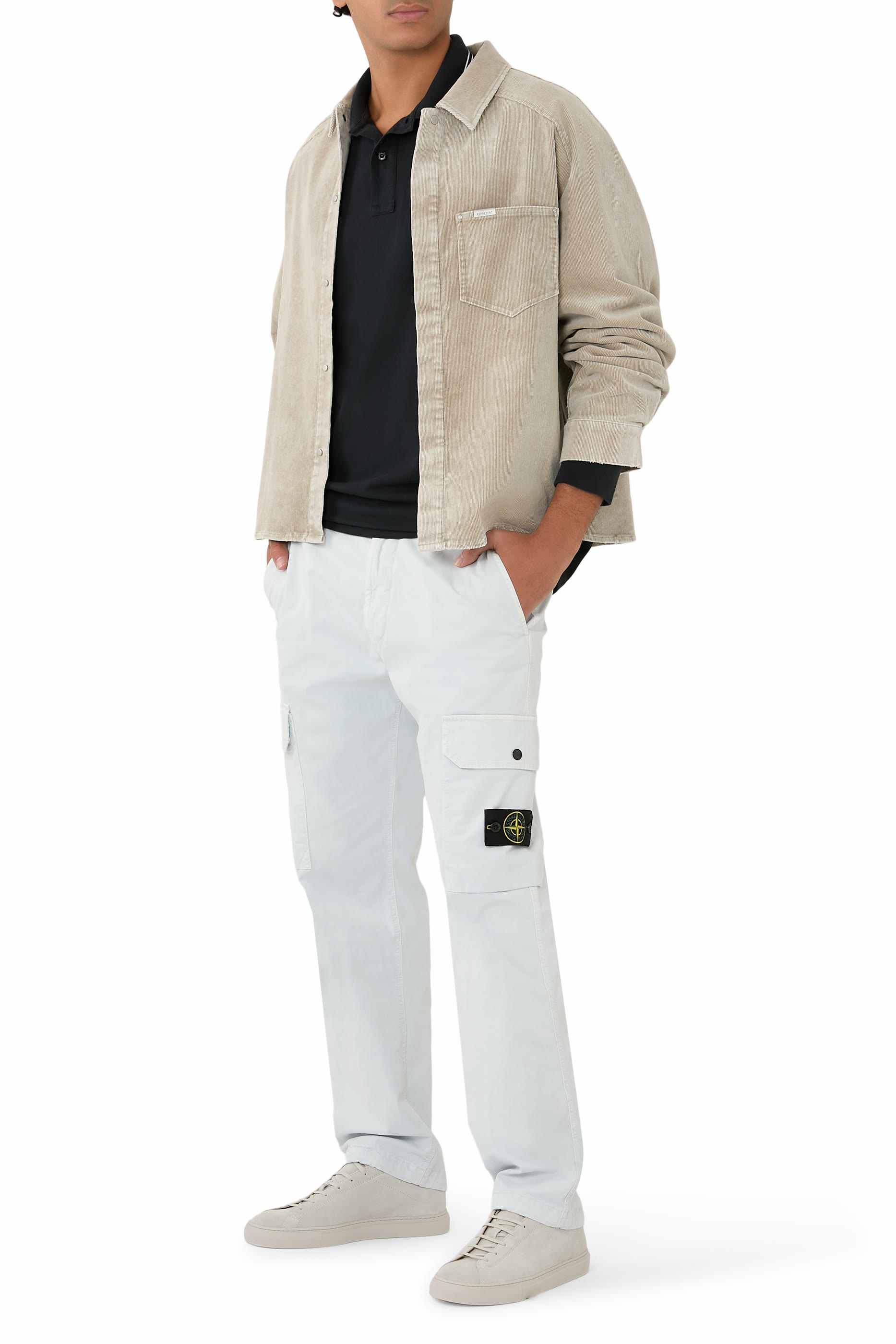 بنطال كارغو تشينو بتأثير عتيق  