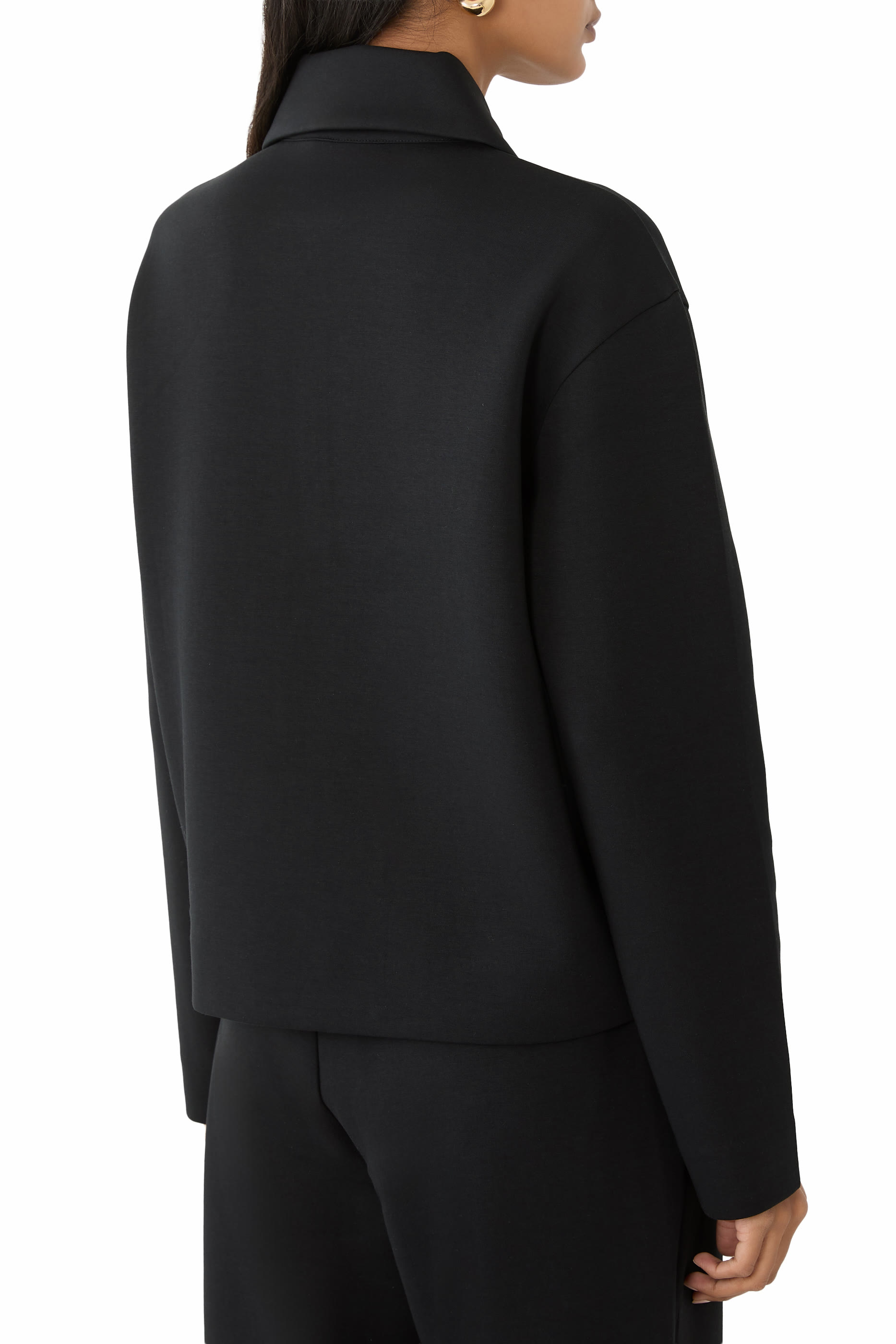 سترة بنصف سحاب مزيج قطن