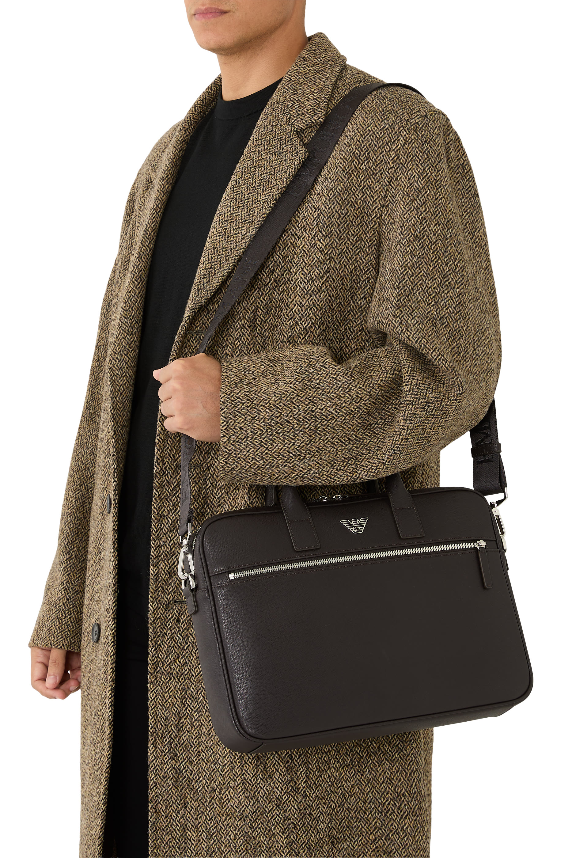 حقيبة مستندات ايه اس في بشعار الماركة جلد سافيانو متجدد