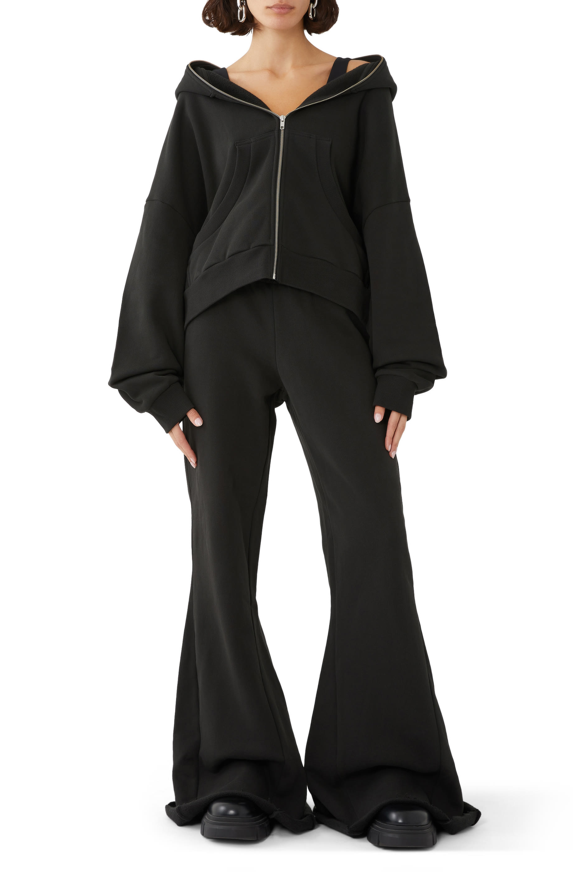 بنطال بحافة واسعة قماش ثقيل