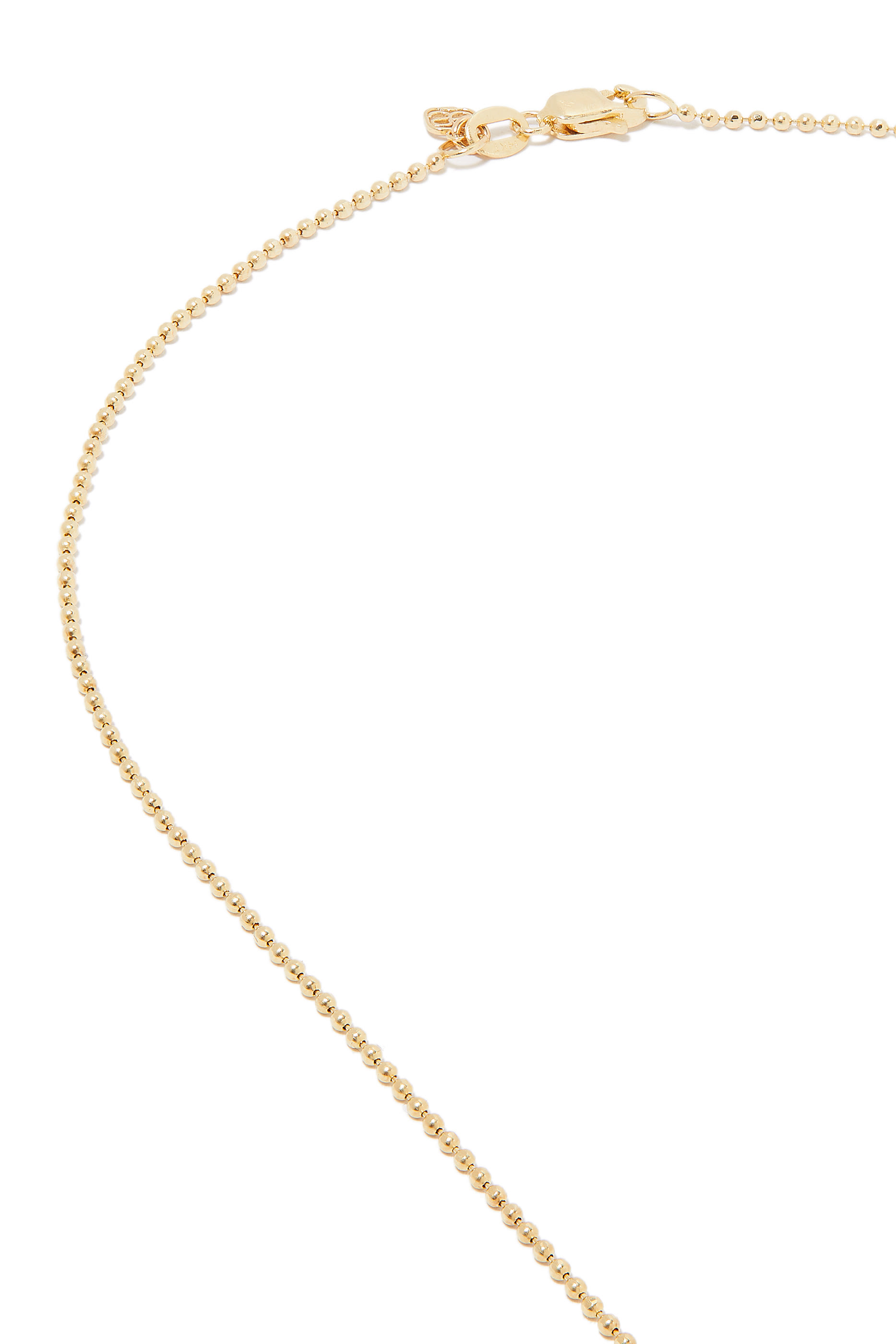 قلادة بدلاية متوسطة بتصميم وجه مبتسم مرصعة بالياقوت ذهب أصفر عيار 14