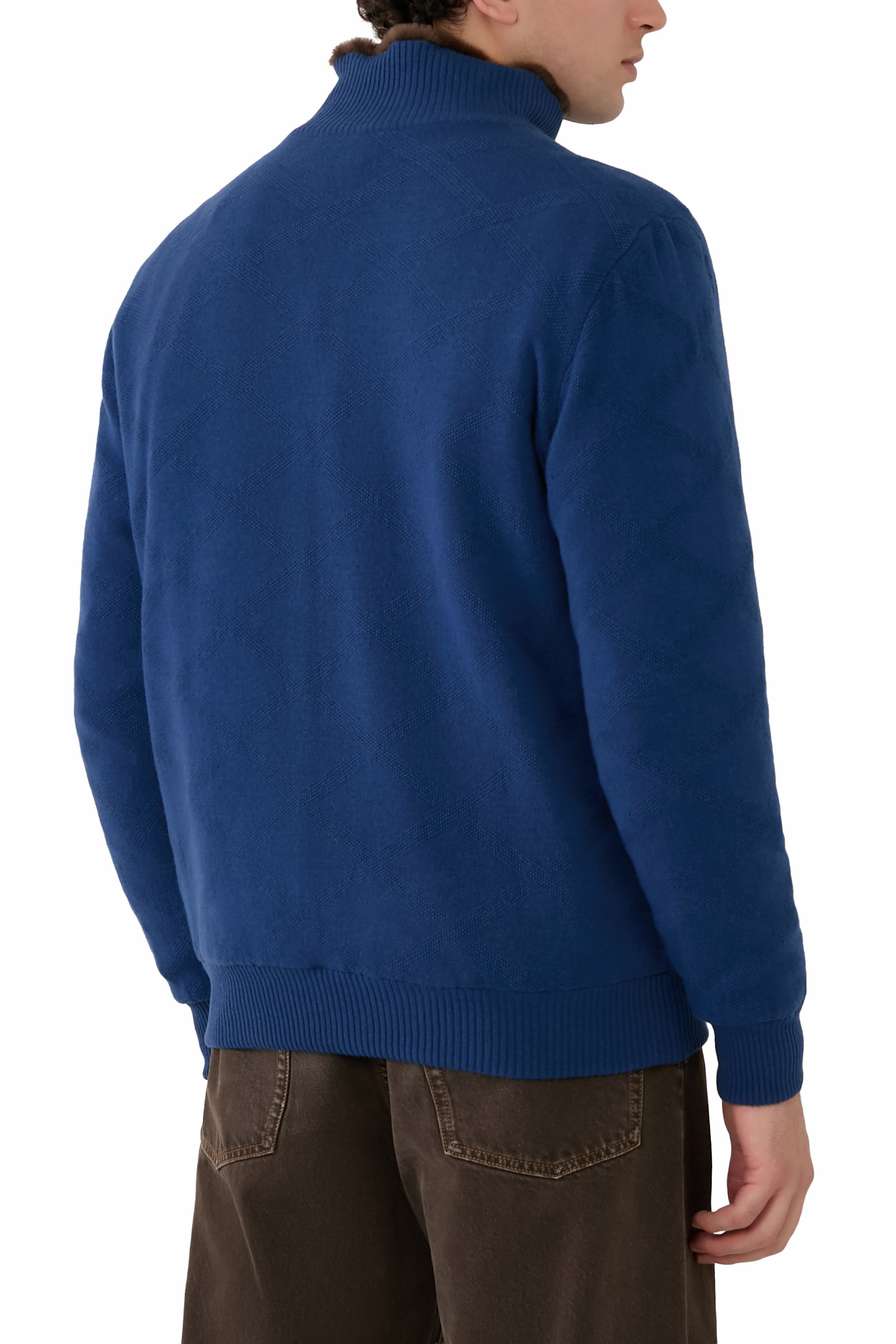 Cashmere Cardigan with Fur Insert 