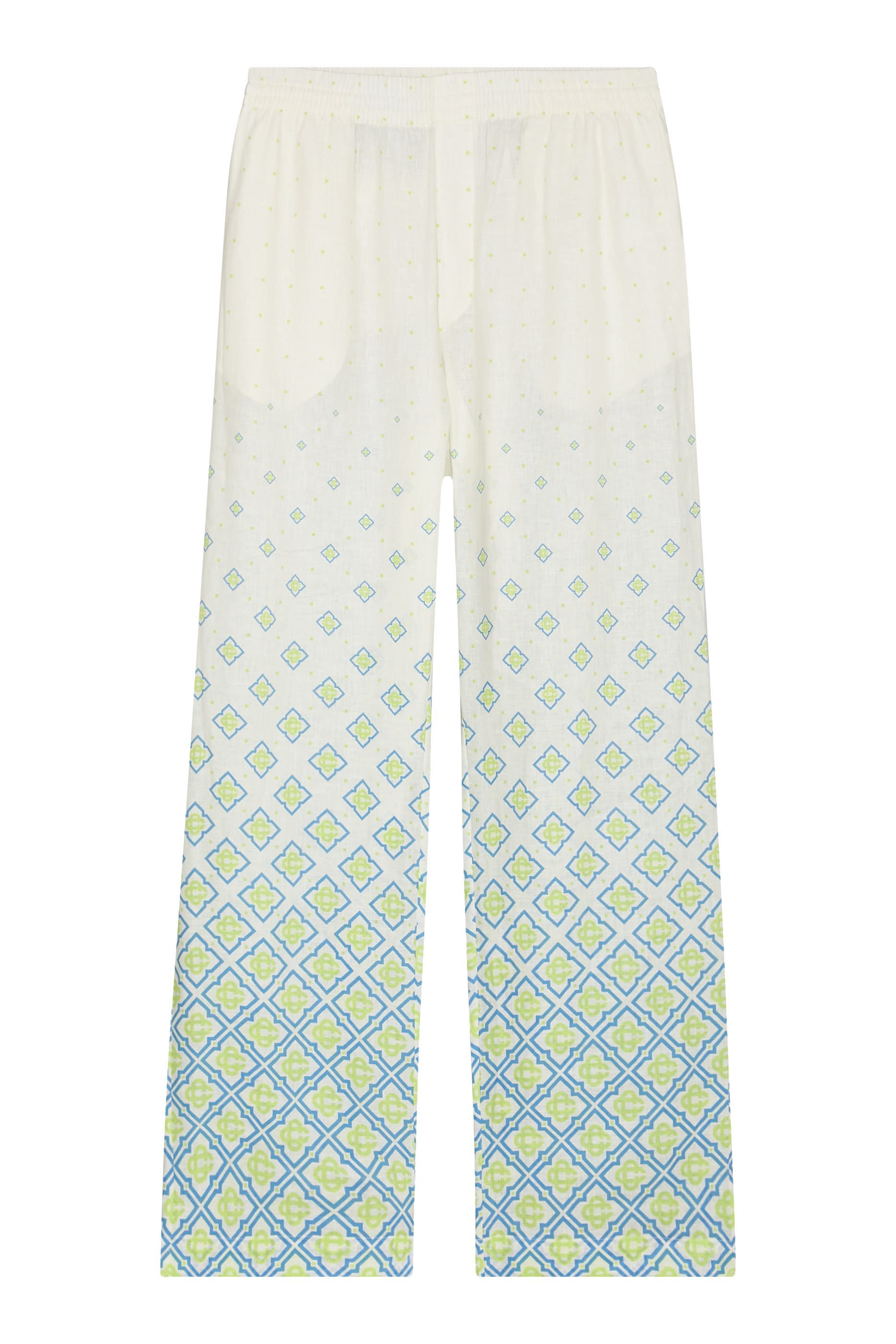 بنطال بنقشة حرف شعار الماركة بلون متدرج حرير