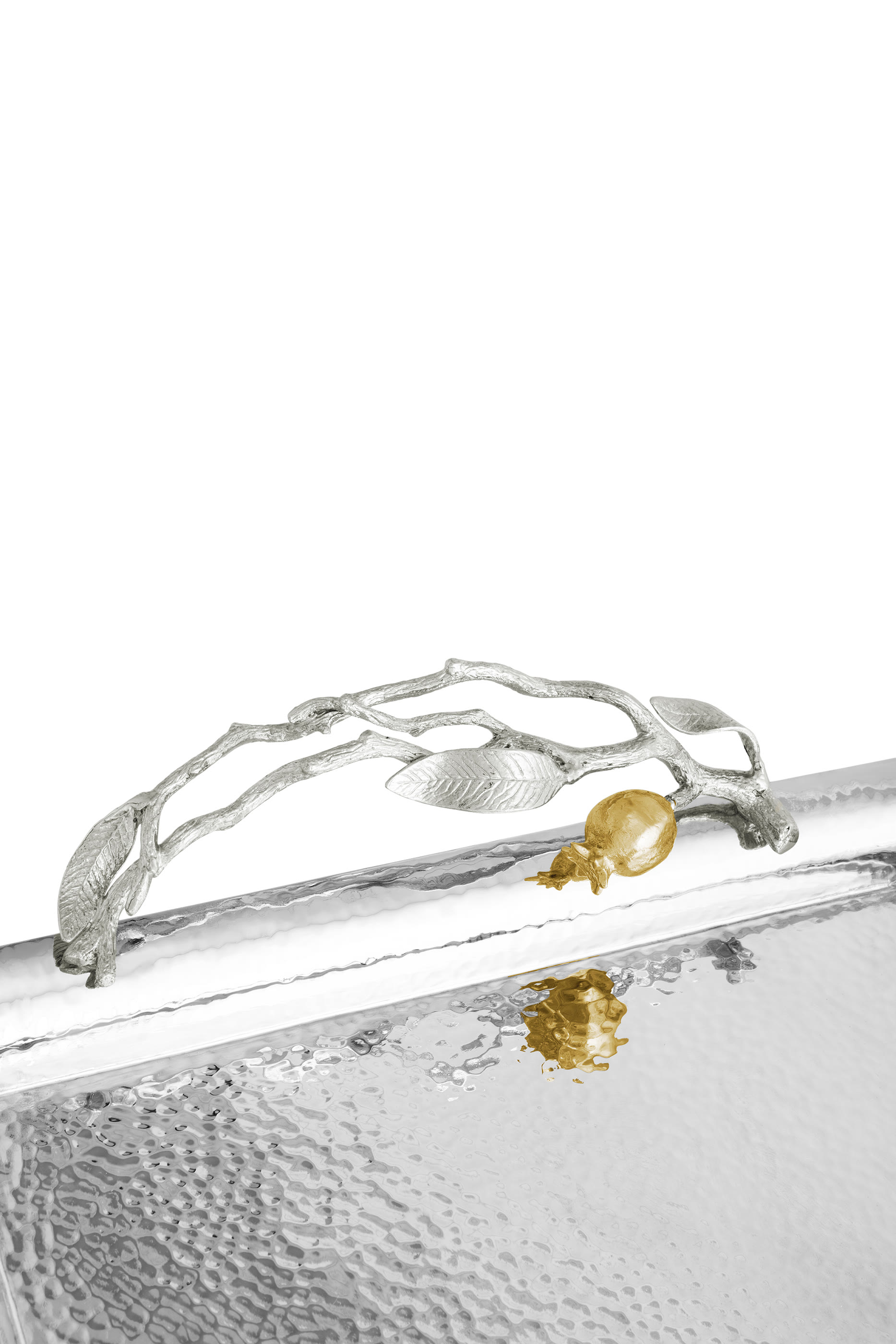 صينية تقديم بوميغرانت ذهب وفضة