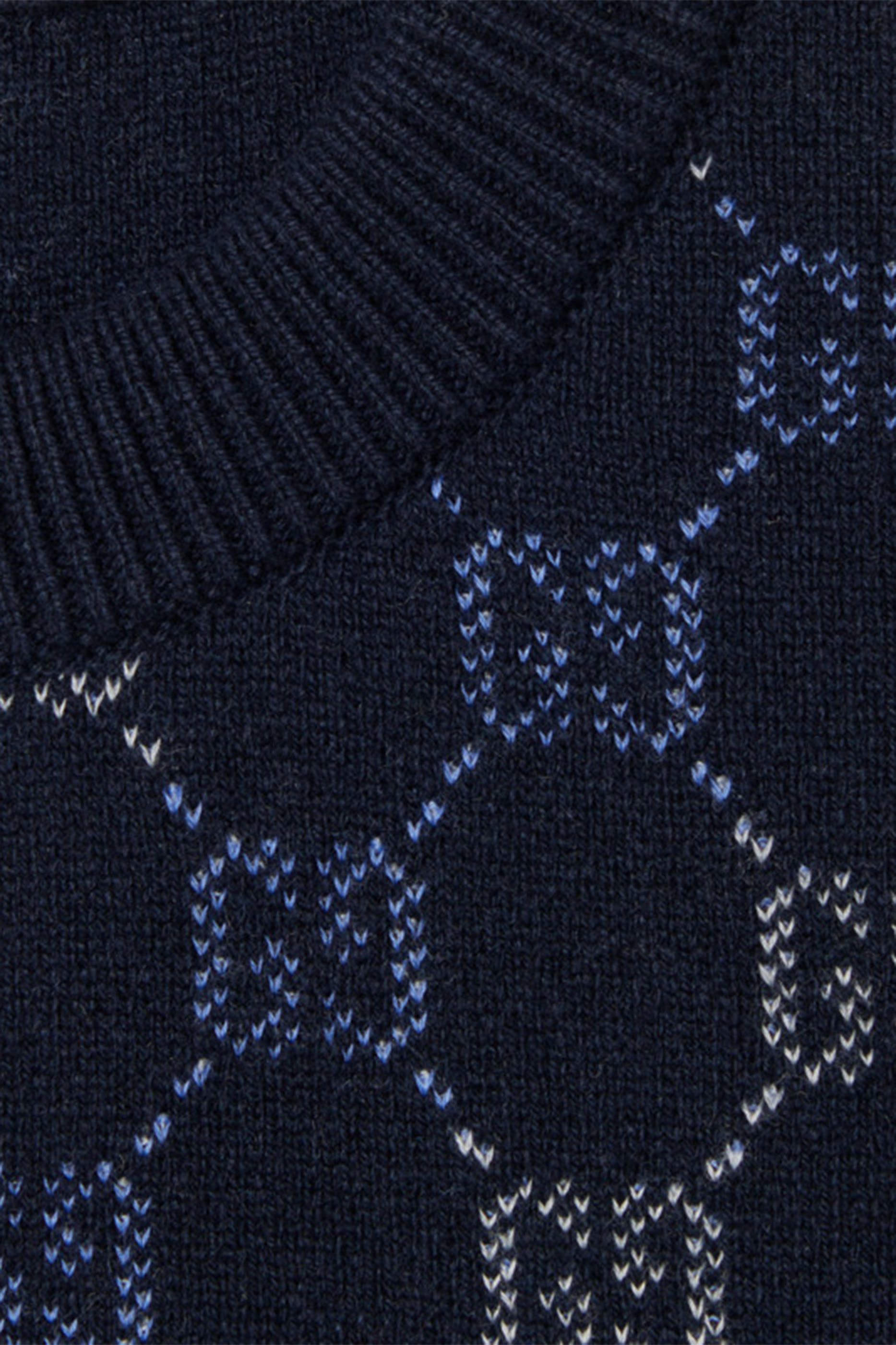 كنزة بنقشة حرفي شعار الماركة نسيج صوف مزدوج