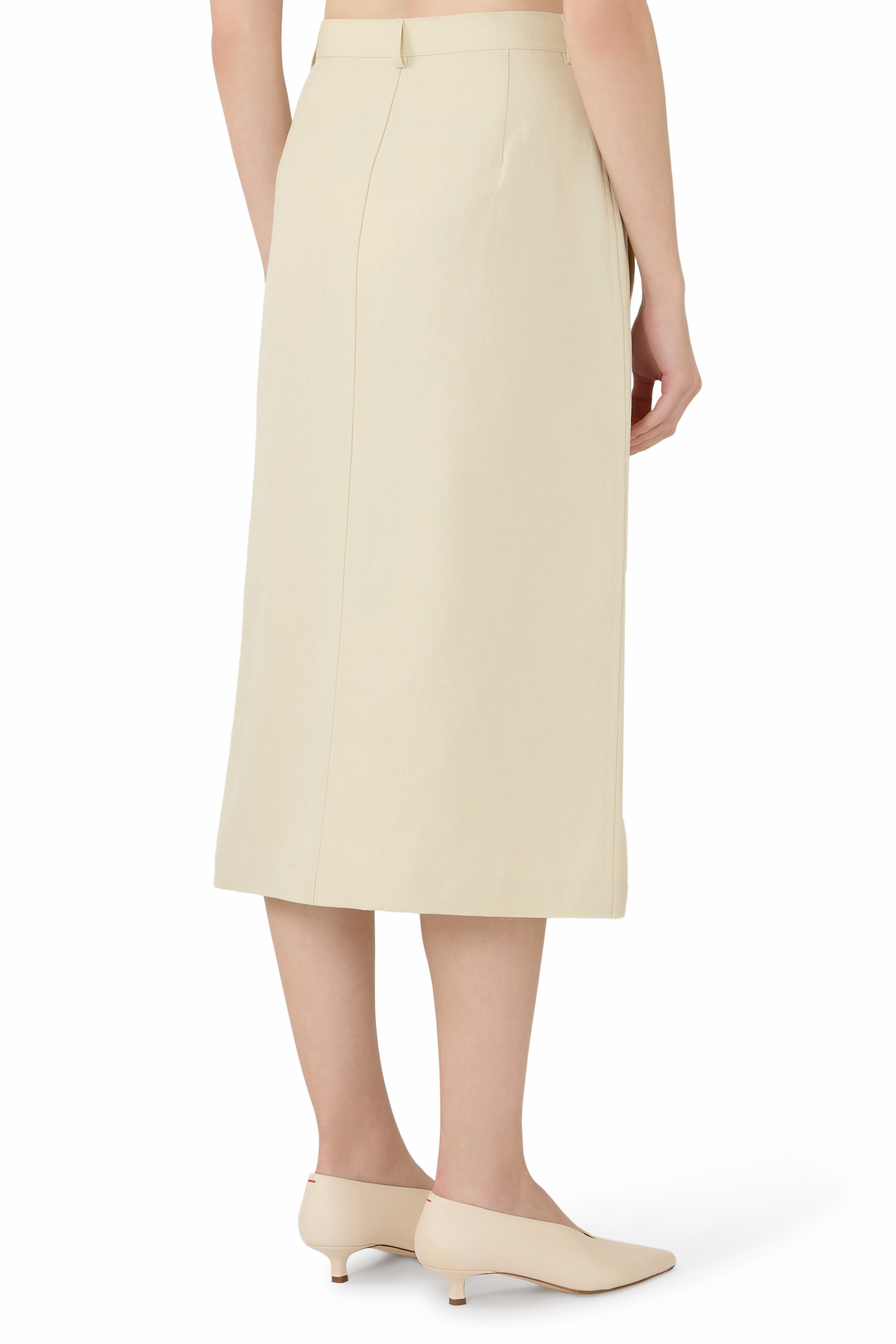 تنورة قماش أوكسفورد صوف وقطن وكتان