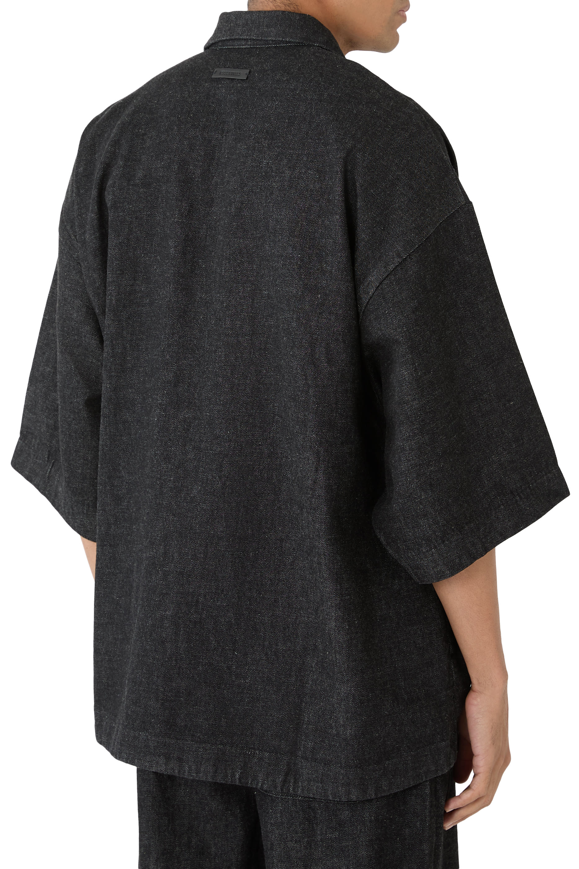 قميص عمال بسحّاب كامل دينم