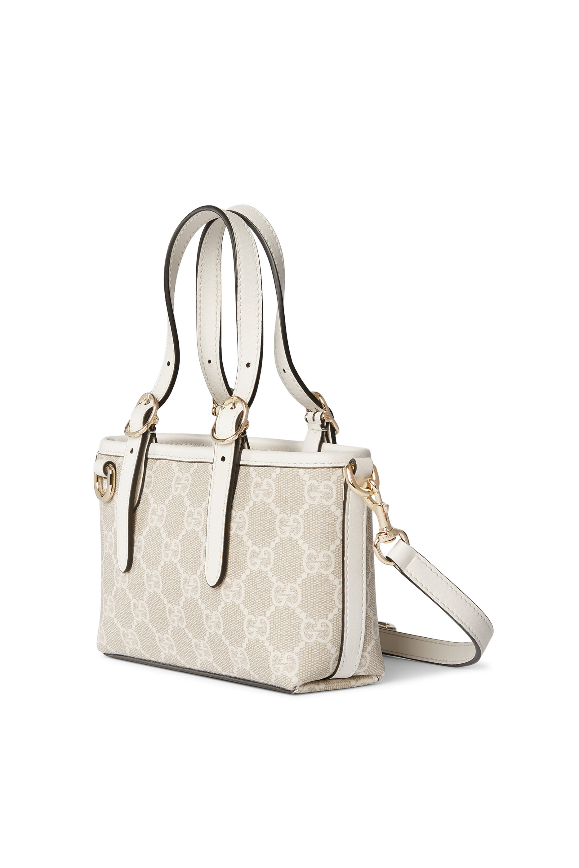 حقيبة صغيرة مزينة بنقشة حرفي شعار الماركة