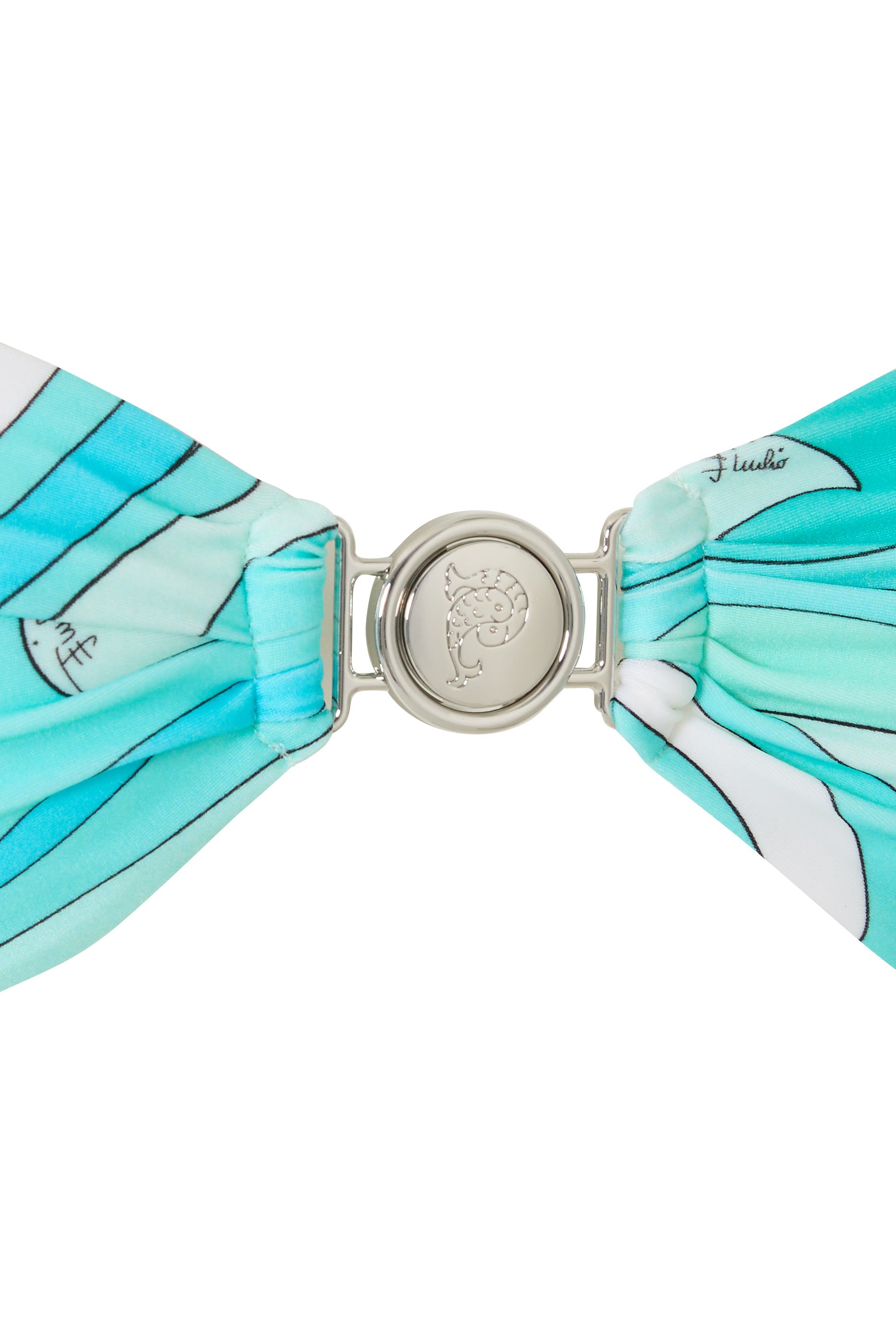 قطعة بيكيني علوية بتصميم باندو بتفاصيل ملفوفة في الأمام