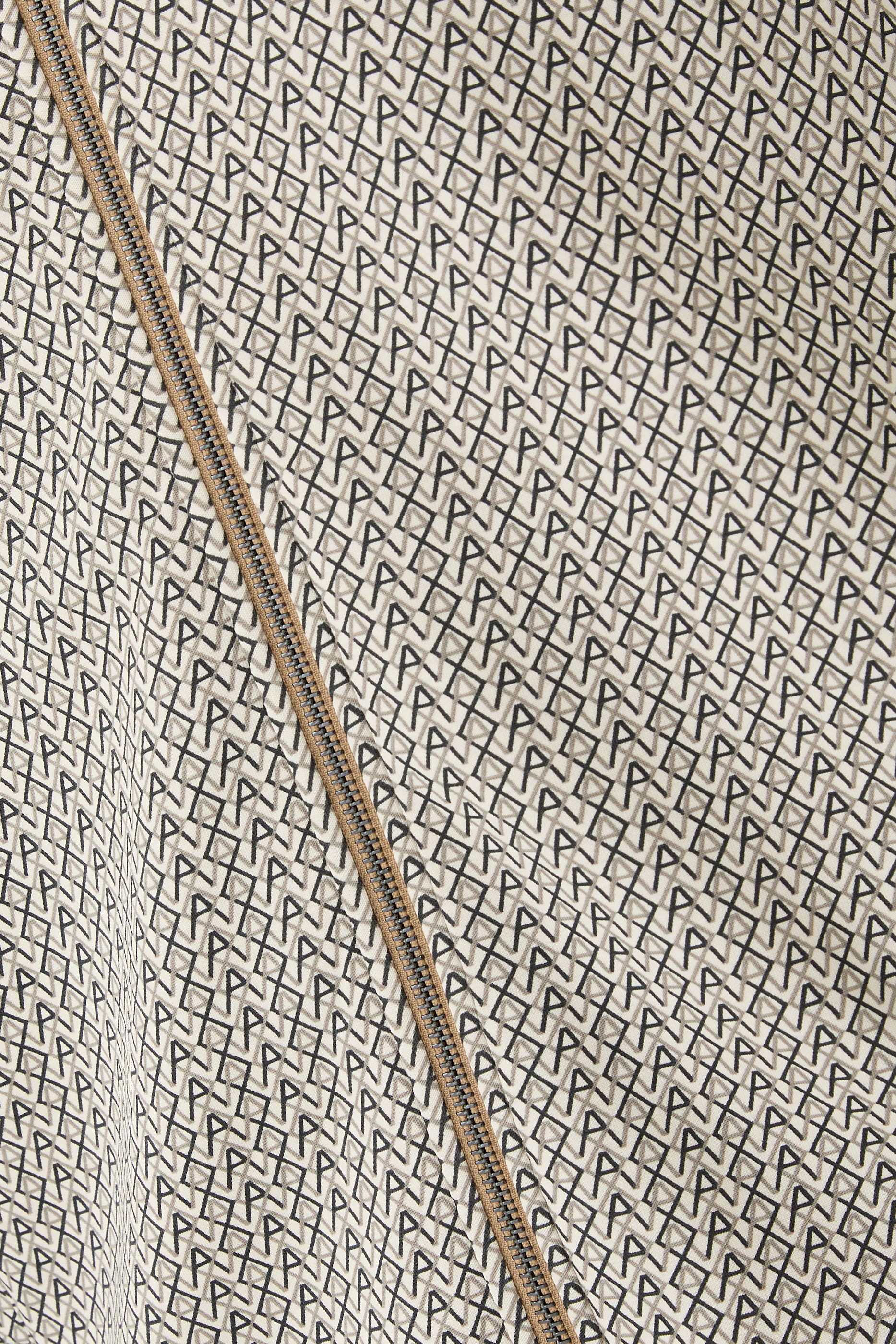 سويت شيرت بغطاء رأس بسحاب مزين بشعار الماركة بالكامل