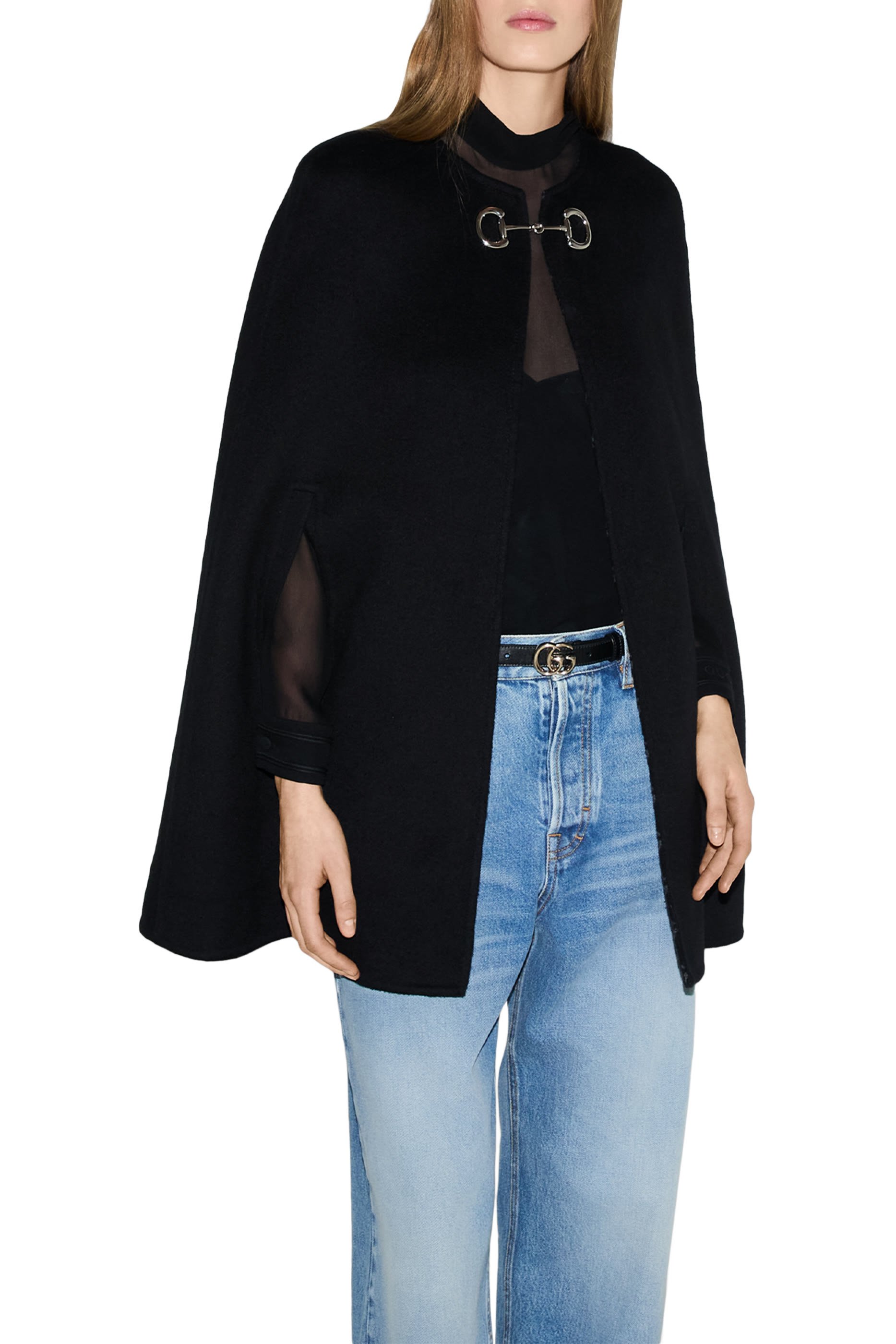 كاب مزين بشعار الماركة صوف وحرير