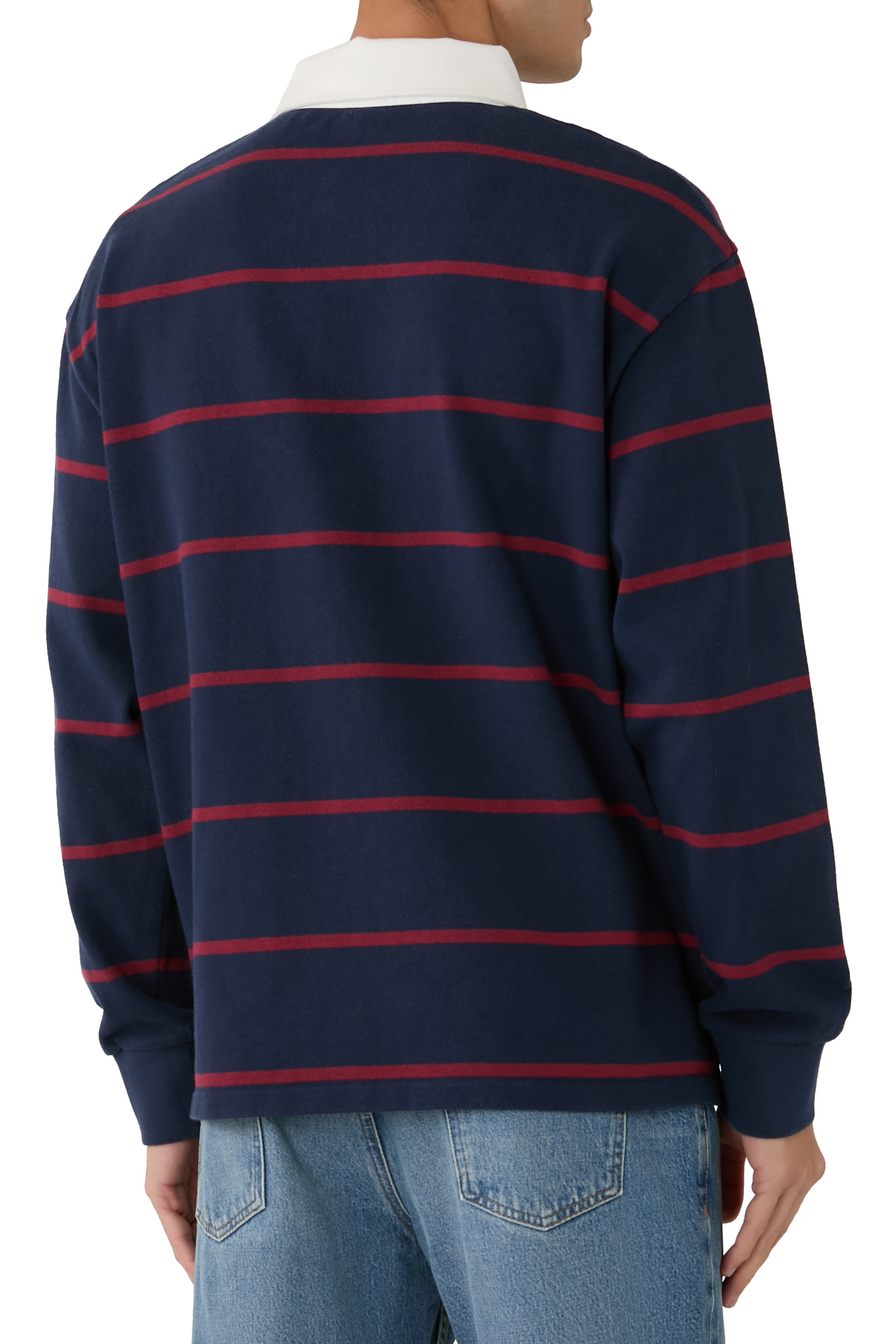 قميص بولو راجبي بشعار الماركة بخط سيريف