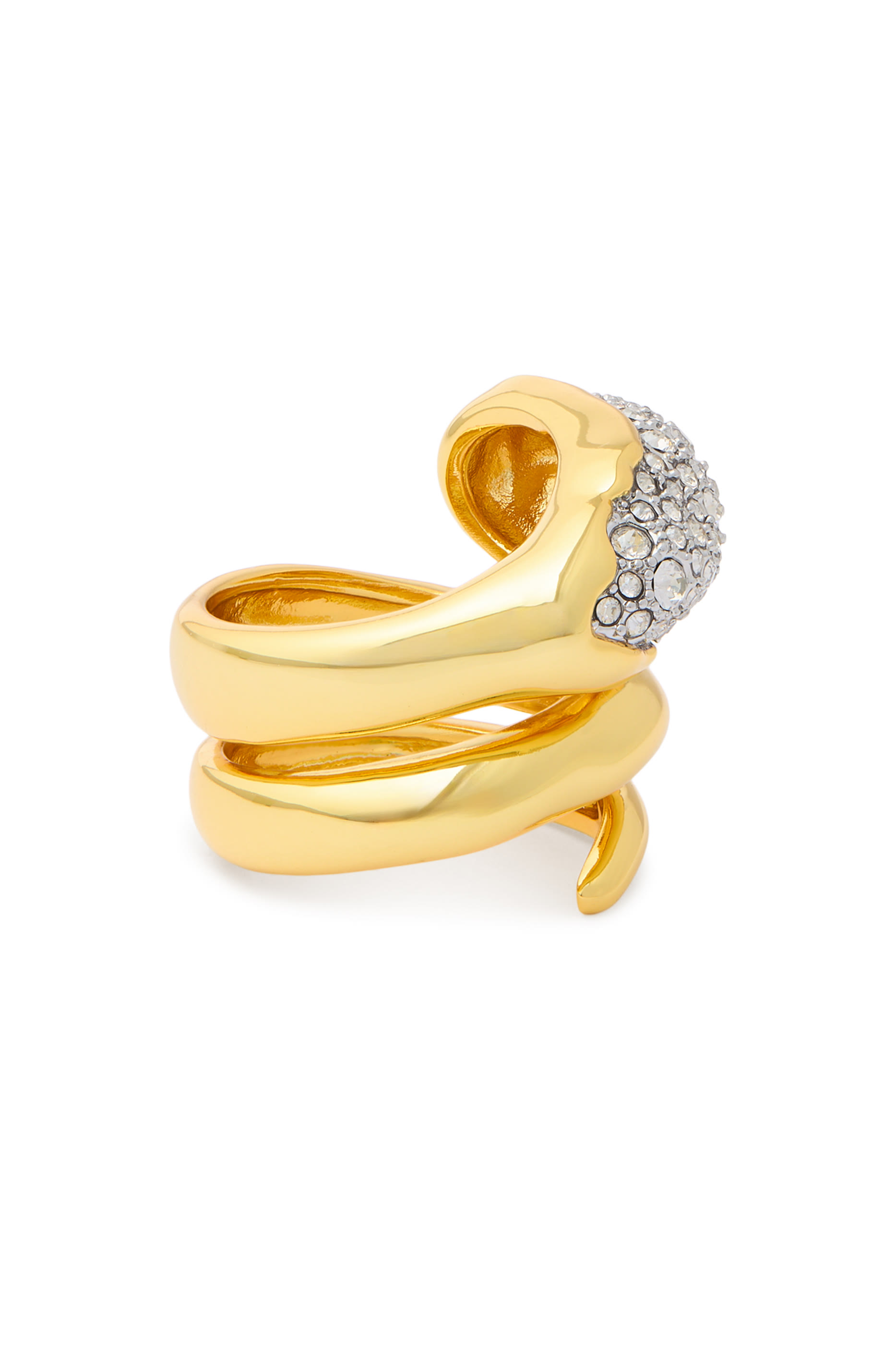 خاتم سولاناليس كويلد بارز الملمس مرصع بكريستال