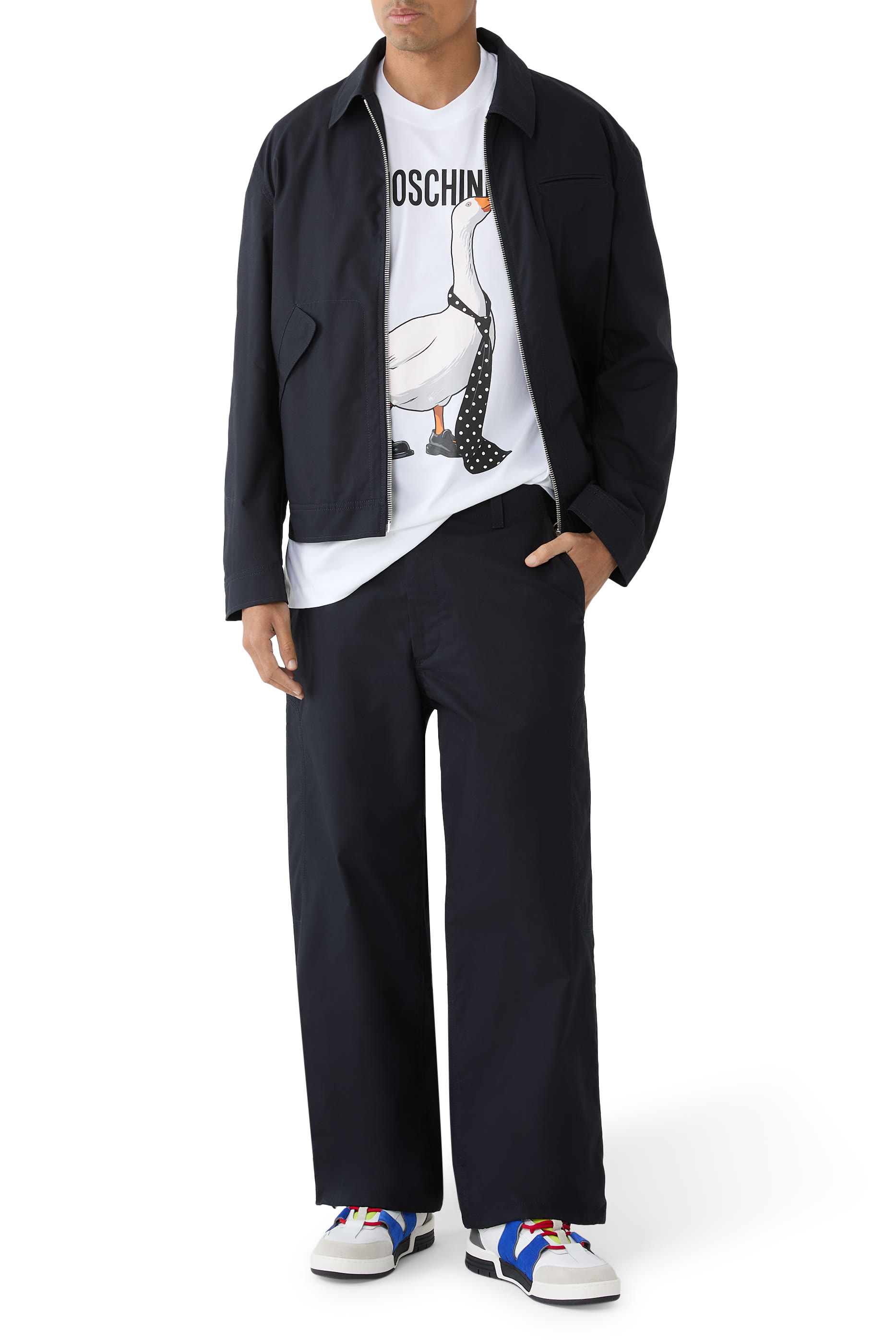 بنطال بقصة ساق مستقيمة قطن